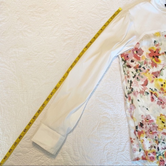 Worth Watercolor Floral Silk Stand Collar Blouse - Picture 11 of 13